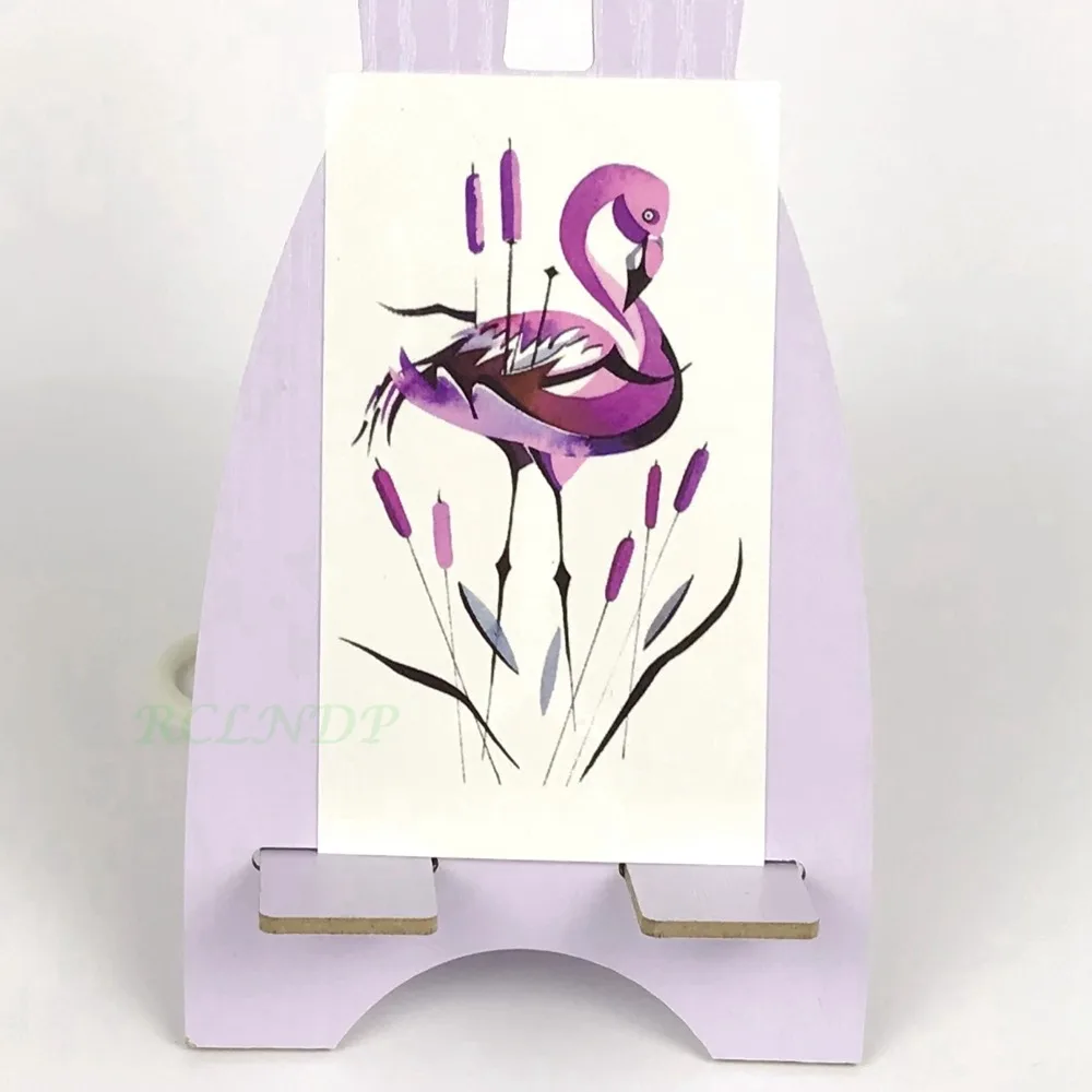 

Водонепроницаемые временные тату желтый цветок красная роза фиолетовый Фламинго тату наклейки флэш-тату поддельные татуировки 4