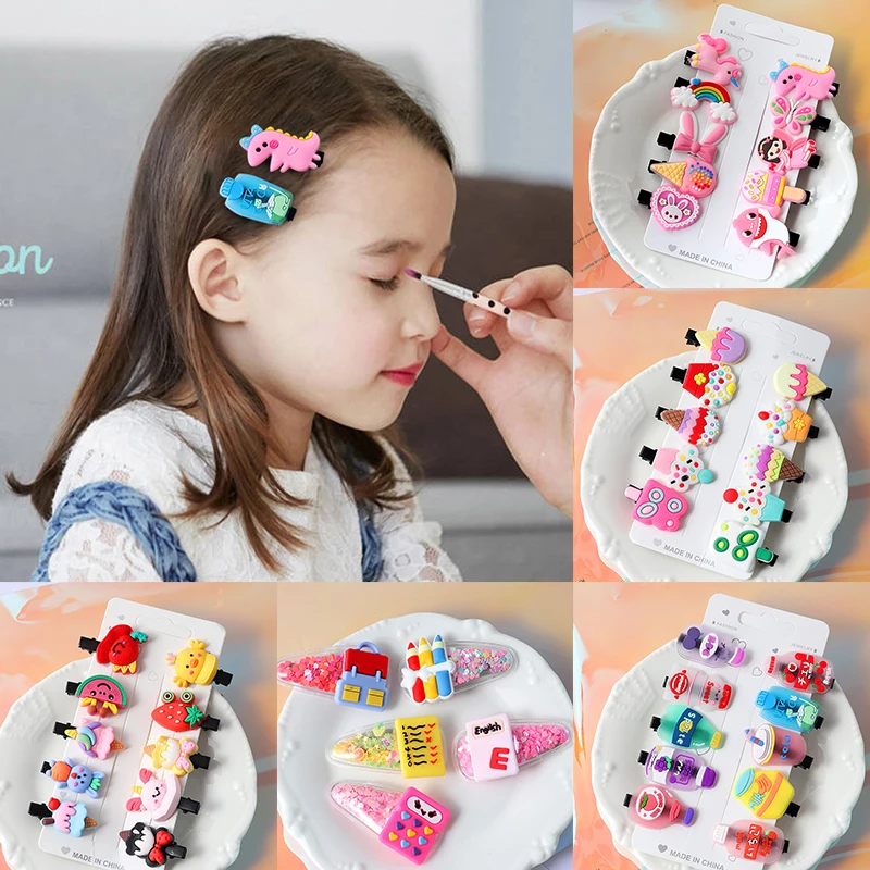 

Cute Cartoon Fruit Animal Hair Clips Girls Hairpins Hair Accessories Children Sweet Hair accesorios para el cabello
