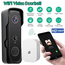 Smart Wireless WiFi Visual Doorbell PIR 1080P WiFi Video Doorbell Smart Door Intercom Security Camera Bell Night Vision 166 View