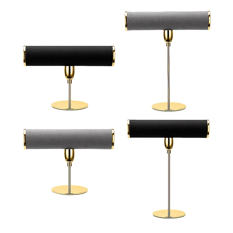 

Microfiber Bracelet Chain Watch T-Bar Rack Jewelry Hard Display Stand Holder Jewelry Organizer Display Stand