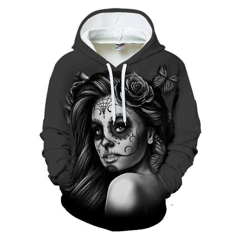 Skull Printed 3D Sweatshirt Men Women Black Design Hoodies Homme Autumn Long Sleeve Tracksuit For Male Hoody Drop Ship