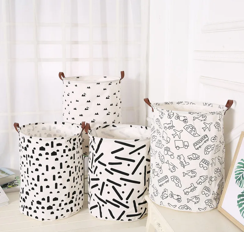 

Nordic INS children room Toy storage bucket Cartoon folding Laundry Basket Dirty Clothes Sundries Storage Basket Large Capacity
