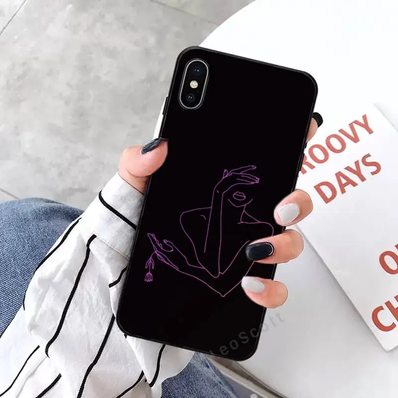 

Fashion women Curved Line Phone Cases for iPhone 11 12 mini pro XS MAX 8 7 6 6S Plus X 5S SE 2020 XR