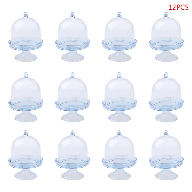 

12PCS Mini Cake Cupcake Stand Candy Box with Lid Birthday Wedding Party Supplie