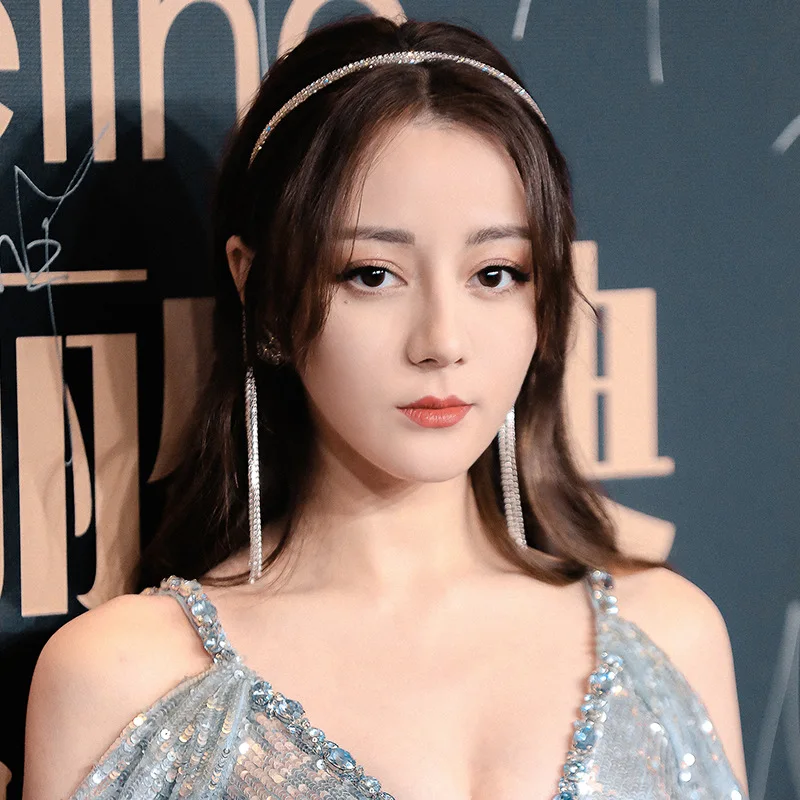 

2021 Retro Rhinestone Tassel Back Hanging Hairband Women Diamond Crystal Hot Sale Headband Wedding Personality Hair accesorios