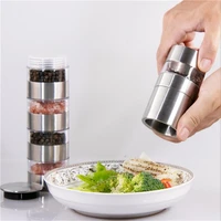 multi layers pepper mill shaker salt and peper grinder stainless steel manual pepper mill bbq tools kitchen cooking gadgets
