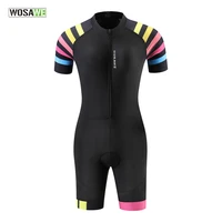 wosawe womens cycling clothes mountain road bike slim short sleeve kits maillot ciclismo ladies triathlon sportswear jumpsuit