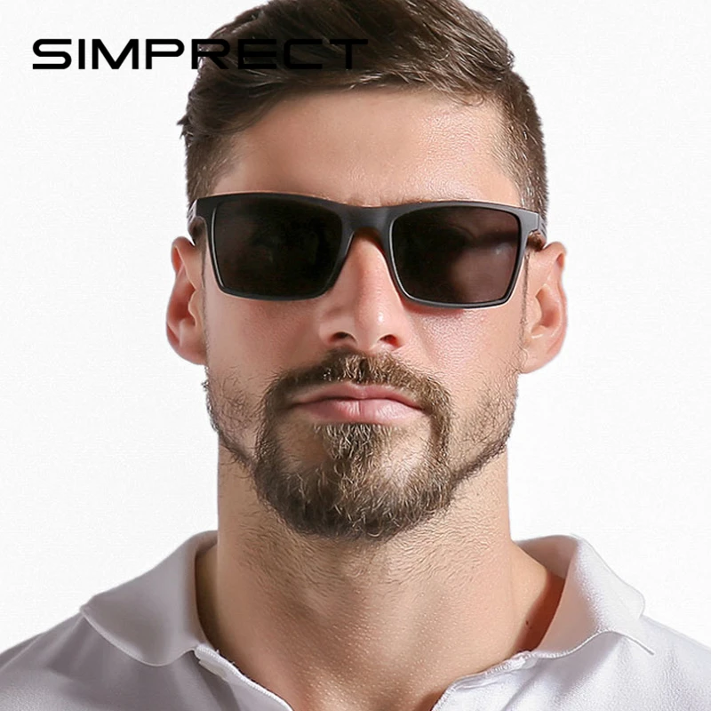 SIMPRECT TR90 поляризованные солнцезащитные очки мужские UV400 антибликовые Квадратные Солнцезащитные очки Ретро Винтажные зеркальные водительские солнцезащитные очки для мужчин