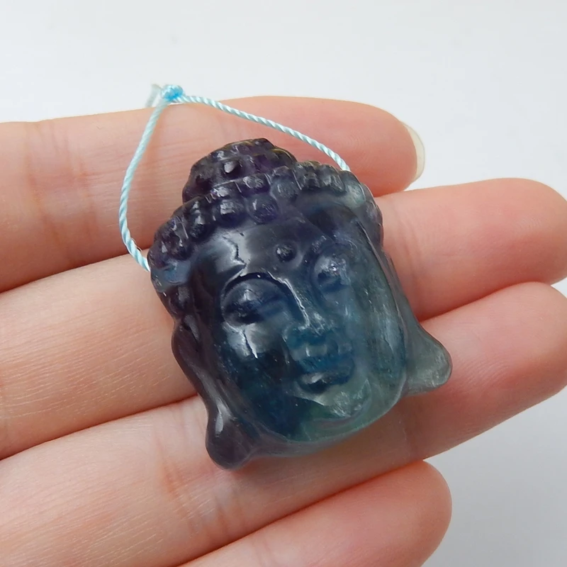 Горячая продажа 1 шт натуральный камень Flourite резная фигурка в виде головы Будды