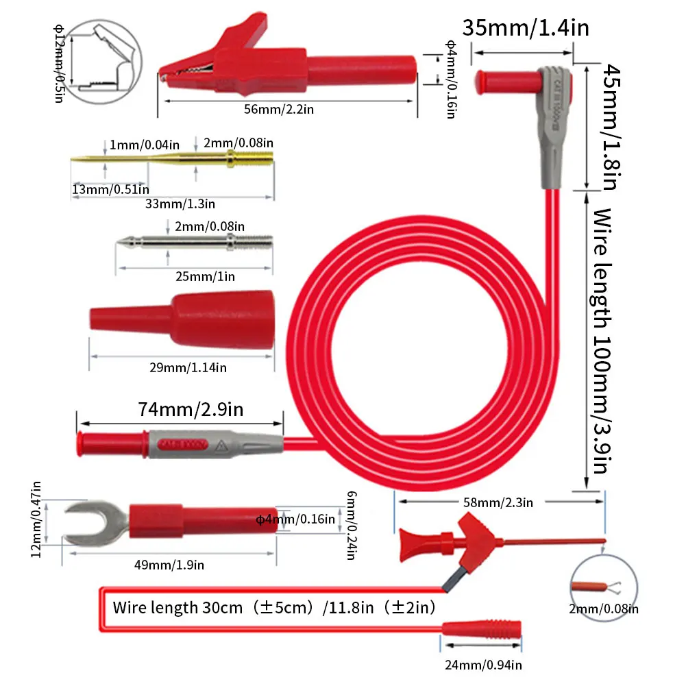 

Multimeter Test Leads Probes Kits Replaceable Needles P1300F Electronic With Banana Plugs Crocodile Clip For Multimeter