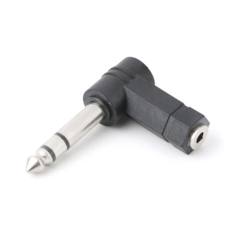 

3.5mm Female Jack to 6.35mm Male Jack Right Angled Plug Headphone Adapter
