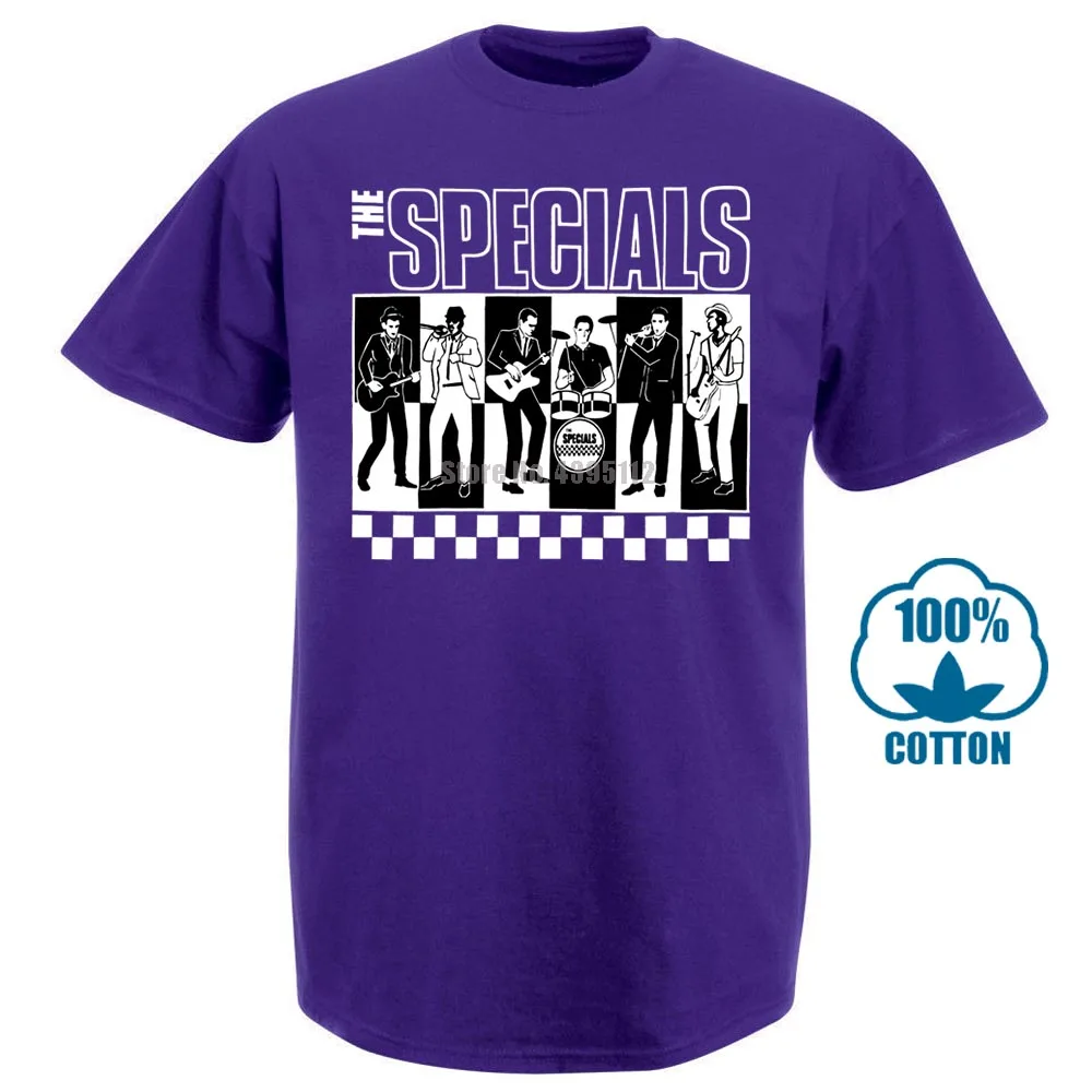 Фиолетовый Новая Черная футболка с надписью «The Specials Band» и надписью «Bad Manners» - Цвет: Фиолетовый