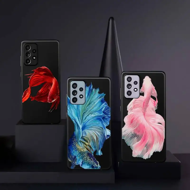 

Fish Art Red Fashion Design Phone Case For Samsung A51 A32 A52 A71 A50 A12 A21S S10 S20 S21 Plus Fe Ultra