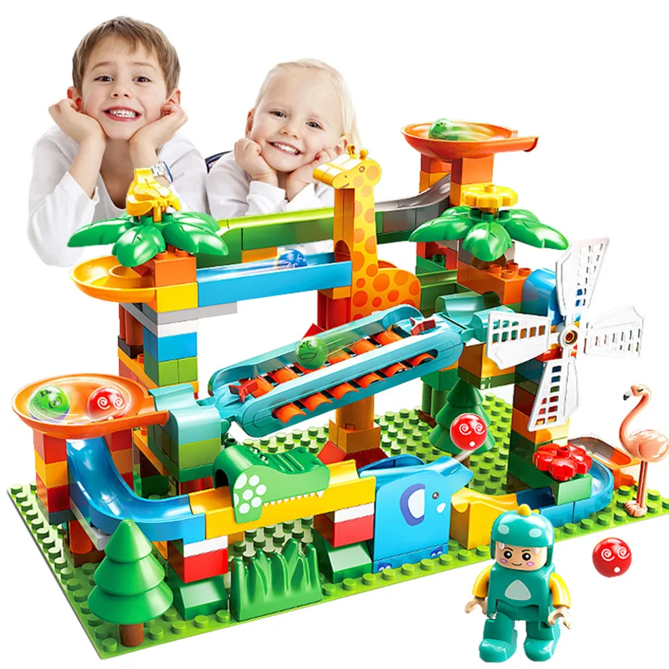 171 шт. мраморные строительные блоки лабиринт Шариковая дорожка совместимая