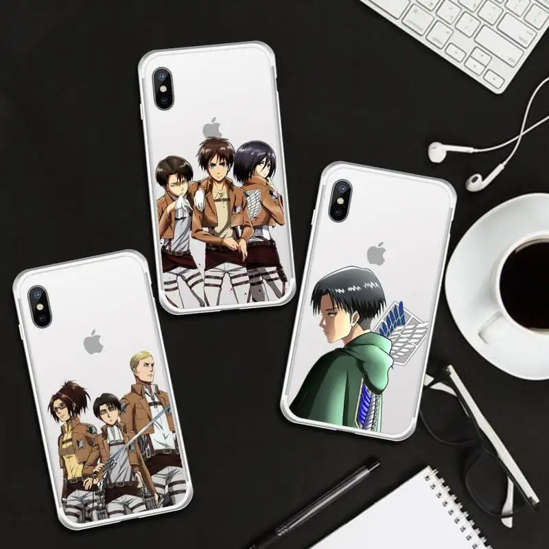 

Attack on titan anime popular Phone Case Transparent for iPhone 6 7 8 11 12 s mini pro X XS XR MAX Plus shell аака ианов