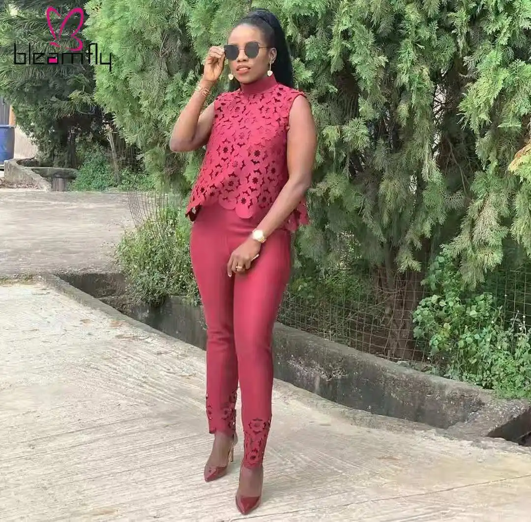 Женская уличная водолазка с кружевами комплект из топа и штанов Осенний