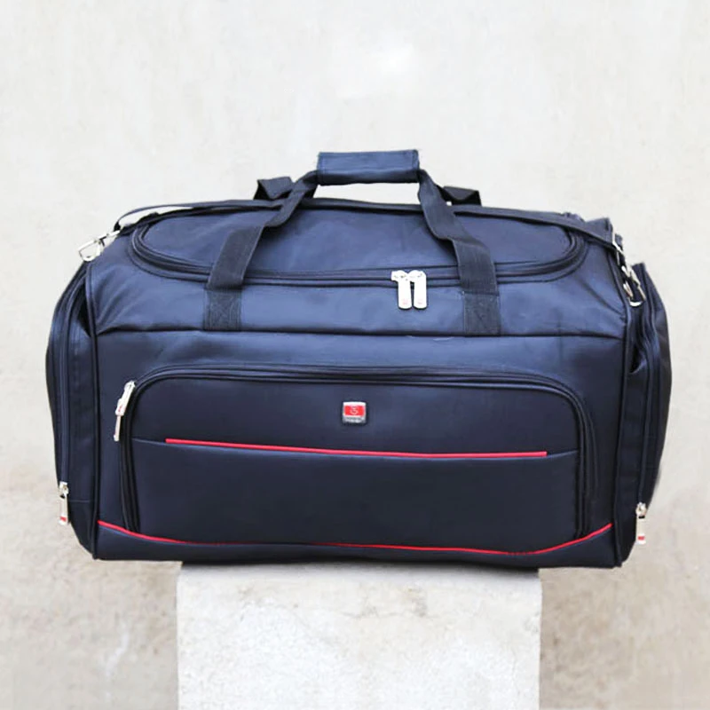 Male Men Travel Bag Portable Molle Women Tote Waterproof Oxford Casual Travel Duffel Bag Black Luggage 2019 New Bags XA218K