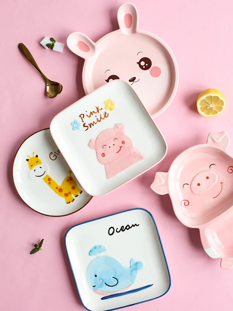 Детская керамическая посуда с милым мультяшным рисунком миска для