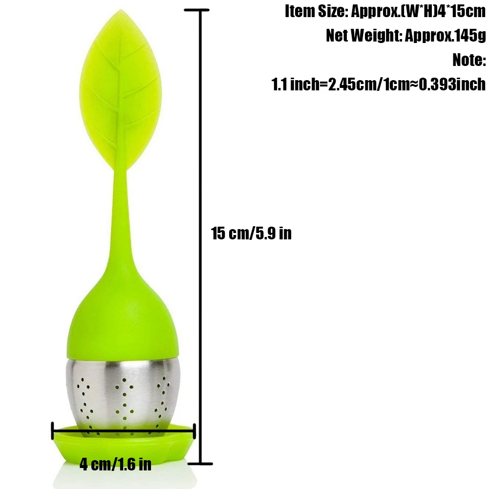 

Tea Infuser Silicone Handle Leaf Shaped Tea Infuser 4Pcs Silicone Tea Strainer Spice Filter Tea Bags Tea Diffuser Accessory