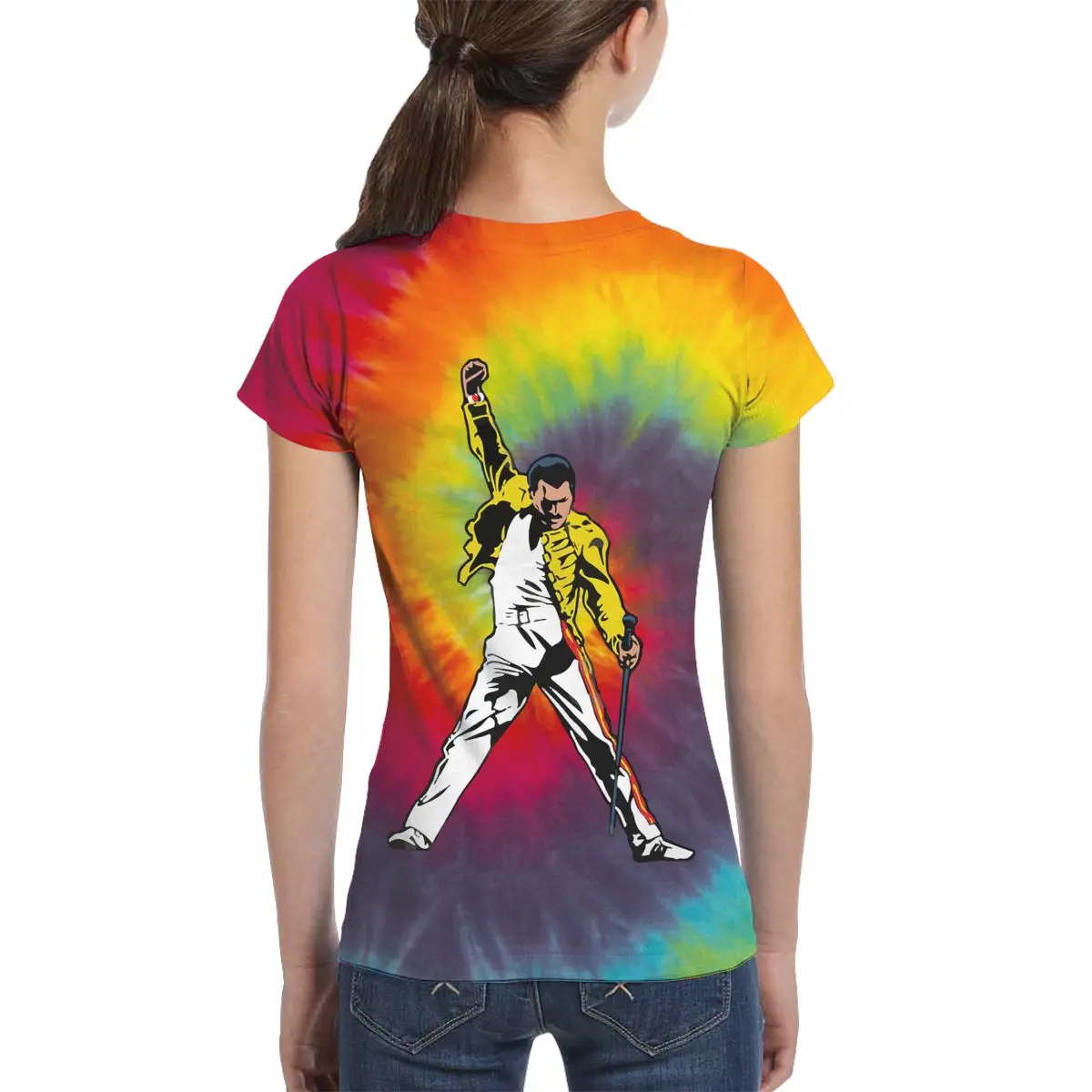 

Freddie Mercury Queen-Rock-Band Women's Short Sleeve T-shirt Polyester Feels Soft And Comfortable Micro Elastic For Ofice Gym