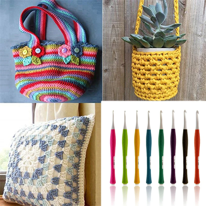 8 шт. Крючки Комплект ABS ручкой Вязание Вышивка крестом иглы комплект DIY