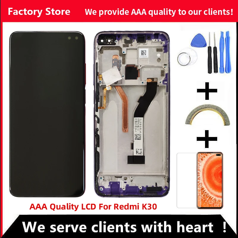 2400*1080 AAA качественный ЖК-дисплей для Xiaomi Redmi K30 ЖК-дисплей с рамкой экран для Poco X2 ЖК-экран FHD + 403 PPI