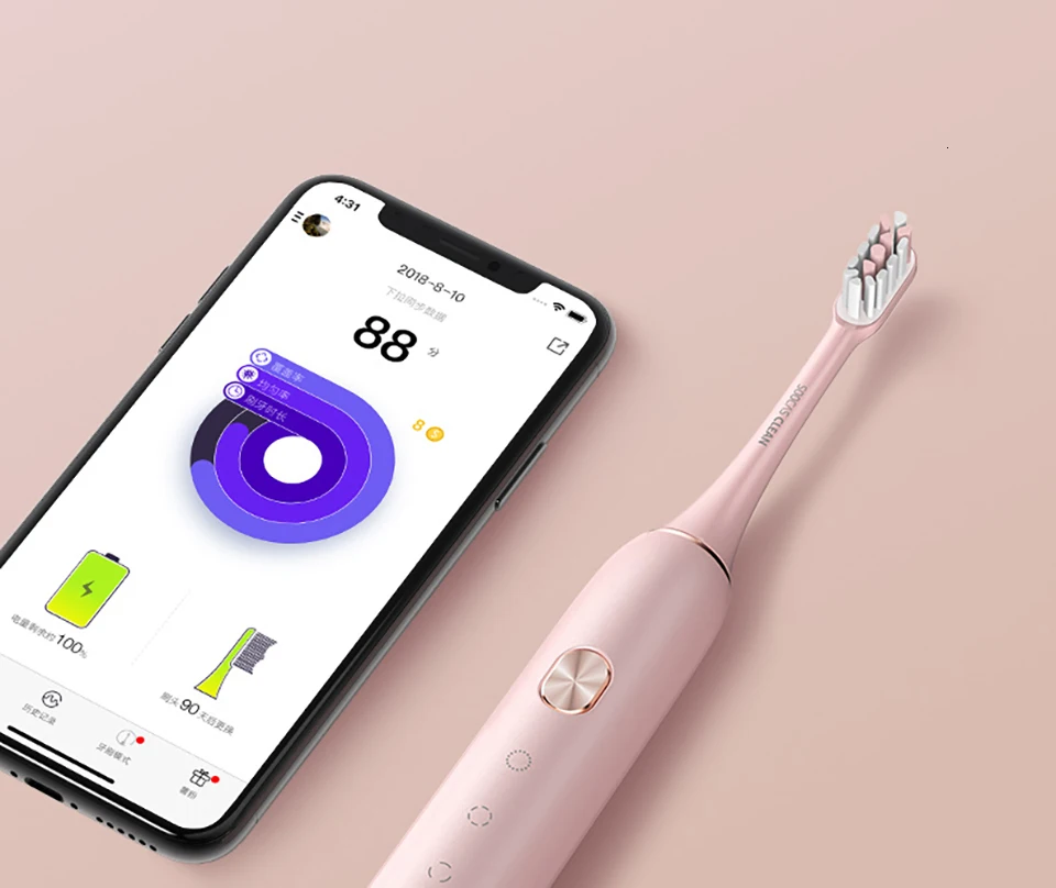 Soocas X3 USB Беспроводная зарядка электрическая зубная щетка xiaomi soocare sonic зубная щетка 4 режима очистки для взрослых ультра звуковая зубная щетка приложение