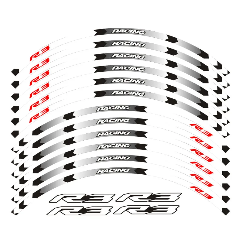12 шт. светоотражающие полосы для мотоцикла YAMAHA YZF R3|Наклейки и стикеры| |