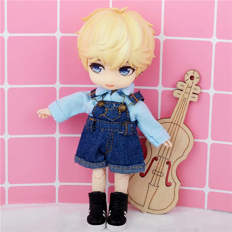 

Ob11 baby clothes overalls denim shorts jumpsuits 1/12 doll clothes Molly doll clothes