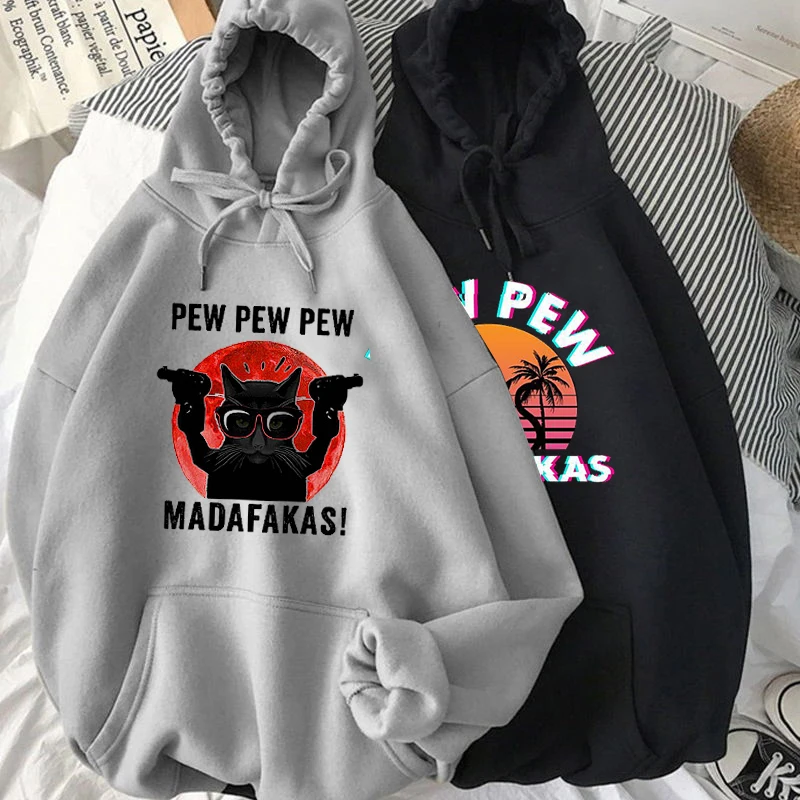 

Толстовка Pew Madafakas, Женская толстовка, пуловер с капюшоном в стиле хип-хоп для девочек, одежда в стиле Харадзюку, Женская Осенняя толстовка с ...