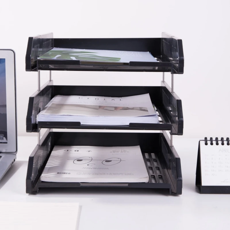 

Deli Multi-layer Plastic Horizontal File Box, File Organization, Data Storage Rack, File Basket