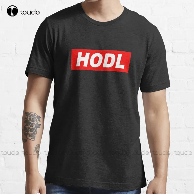 

New Hodl Red Background Ether Hodl Hold Crypto T-Shirt Cotton Tee Shirt S-5Xl