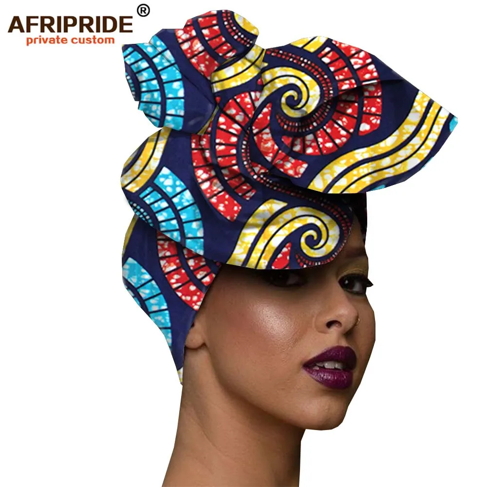 493 Африканская мода, повязка на голову для женщин, AFRIPRIDE, bazin richi, высокое качество, хлопок, воск, принт, Женская бандана A19H001 - Цвет: 493