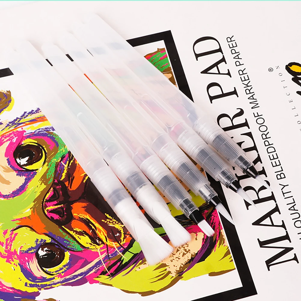 6 шт. многоразовые маркеры кисть для рисования бочка Акварельная Кисть мягкая