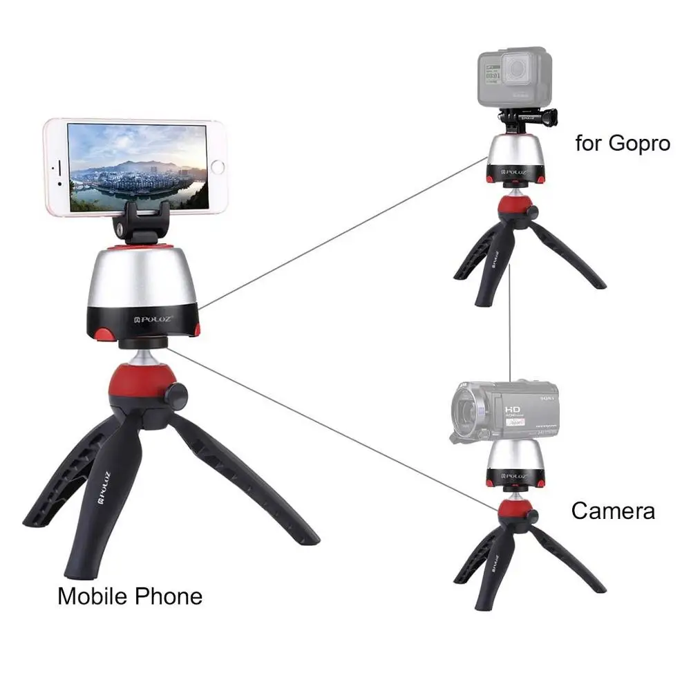 DSLR камера телефон электронный вращение на 360 градусов панорамная головка штатив