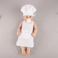 creative new kids chef apron baby photography pinafore chef hat suit little chef clothes