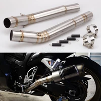 modify motorcycle exhaust middle link pipe gsx1300r 2008 2015 motorbike mufflers joint connect tube adapter fit 51mm slip on