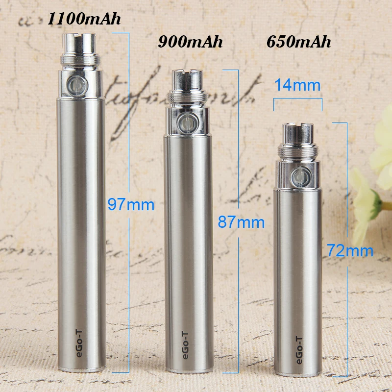 1 шт. eGo-T, крутящийся испаритель батареи 650/900/1100 mah ego-t 510 нить vape mod В набор входит батарея eGo t электронная сигарета для h2 mt3 ce4 ce5 вейпер