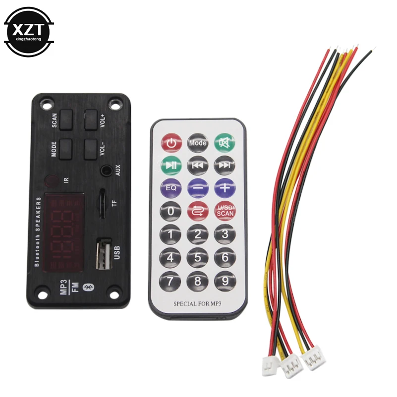 Беспроводной Bluetooth WMA MP3 декодер 12 В плата аудио модуль USB TF AUX FM радио mp3-плеер с