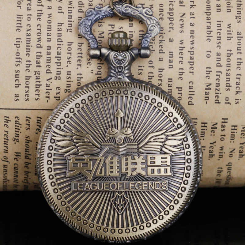 

Classic Game Chinese Text Quartz Pocket Watch With Bronze Necklace Men Watch Boy Gift Pendant Hot Sale