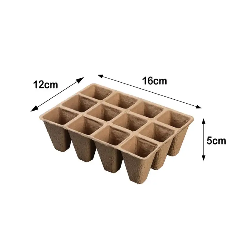 

12-Hole Pulp Seedling Tray Disposable Nursery Tray Degradable Garden Planter Eco-Friendly Nursery Plates Pulp Pots Cultivation