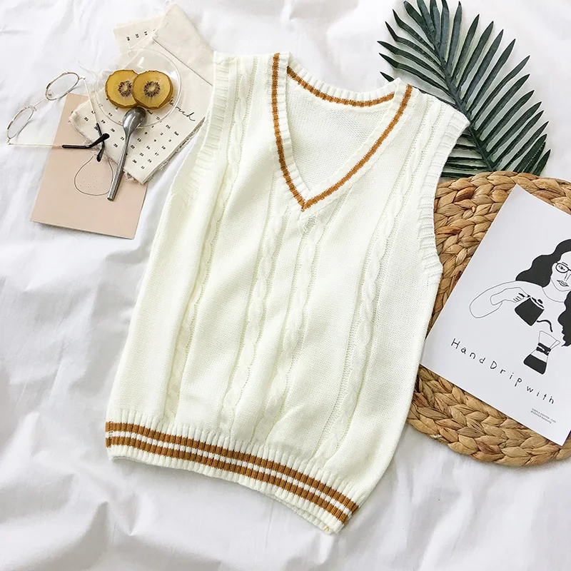 Женский полосатый жилет без рукавов контрастных цветов в Корейском стиле весна