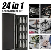 mini screw driver magnetic bits set 24 in 1 multi function precision repair tool kits for home phone laptop rotary handle