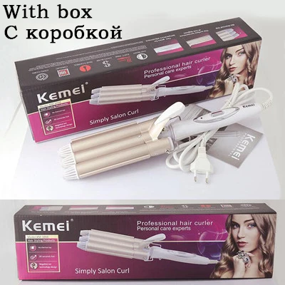 Original box as gift Kemei профессиональный уход за волосами и инструменты для укладки волос щипцы для завивки волос волнистый стайлер щипцы для завивки волос krultang iron 1 - Цвет: Original box as gift