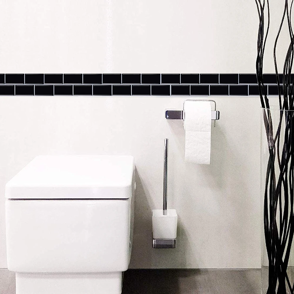 Яркие плитки классические черные обои водонепроницаемый кухонный Декор