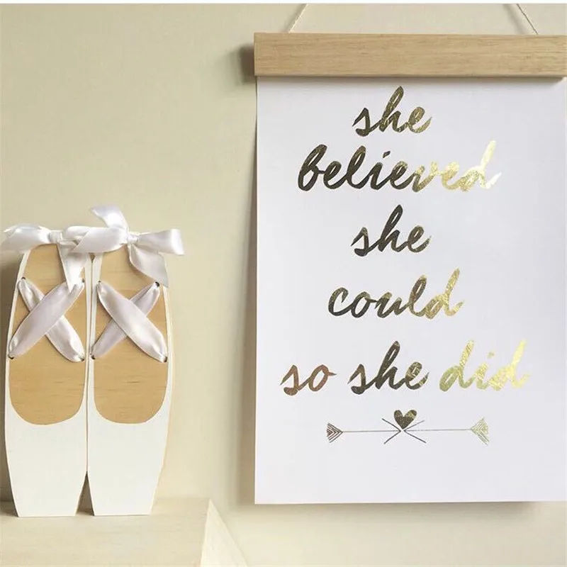 Скандинавские деревянные украшения для балетной обуви детской комнаты детские