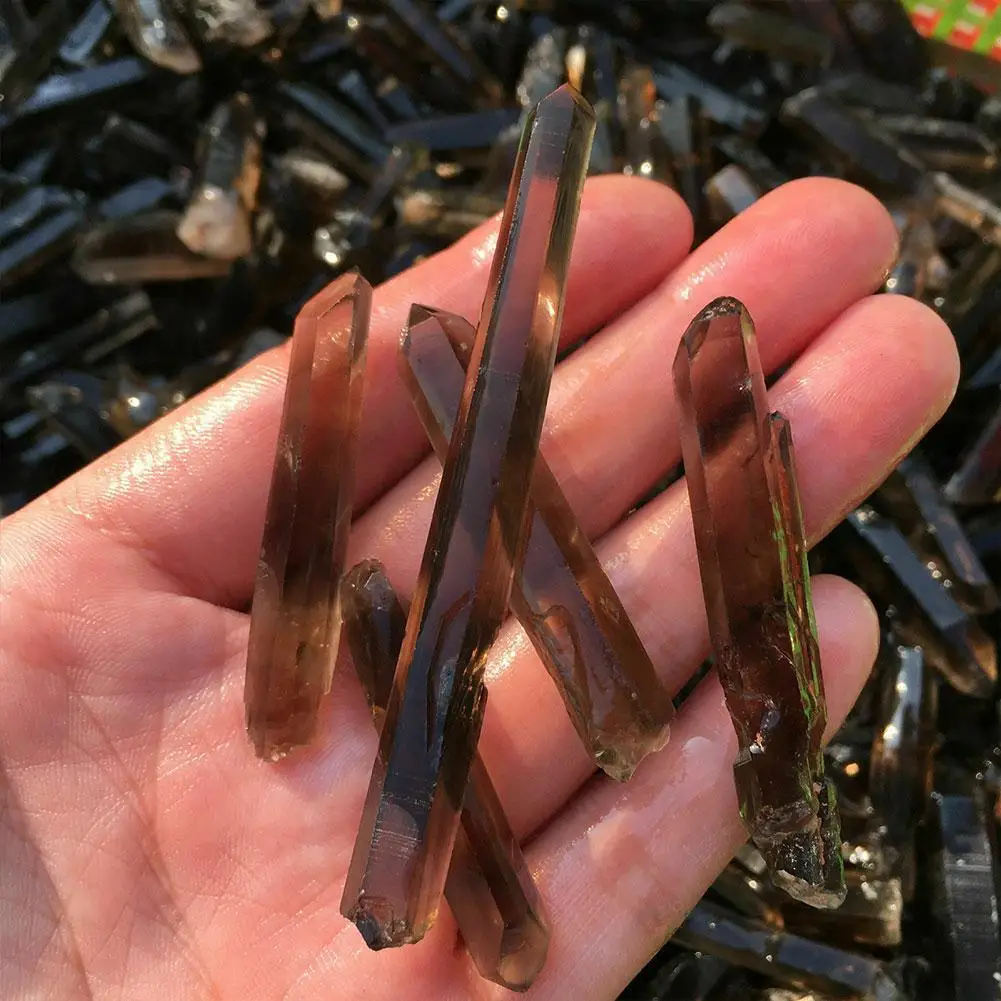 Natural Tea Citrine Single Crystal Point Healing Obelisk Wand Beautiful Quartz Stone Column Decor For Home Ornament Crushed N0H7 | Дом и сад