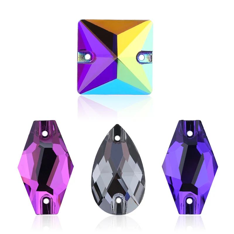 Распродажа! Стразы с двойным отверстием и кристаллами стразы плоской задней