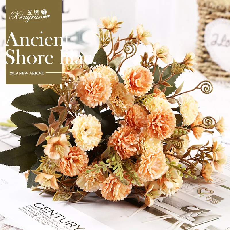 Высокое качество 6 цветов Свадебный стиль древний банк Сиреневый цветок дорога