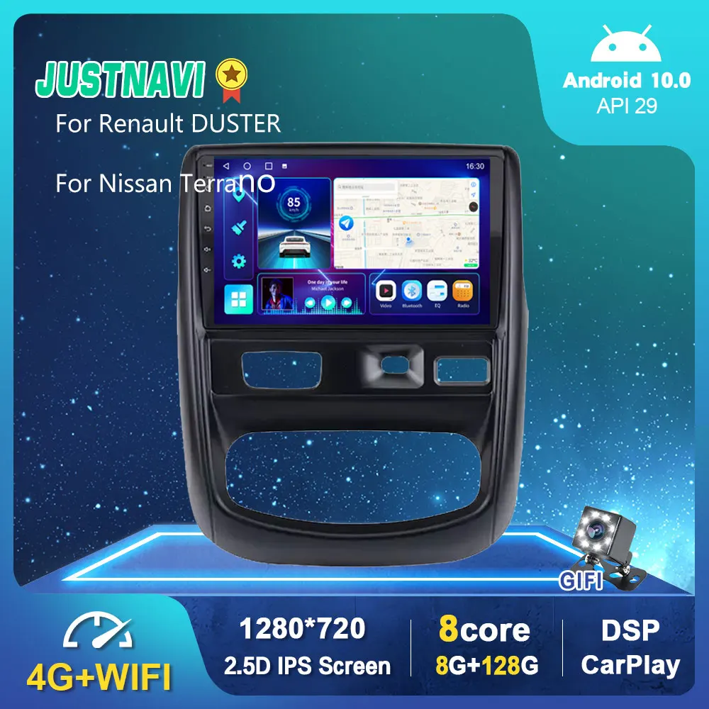 

8G 128G GPS Car Radio For Renault DUSTER / Nissan TERRANO 2014-2016 Auto Stereo GPS Android 10.0 BT Multimedia Video Player 9''